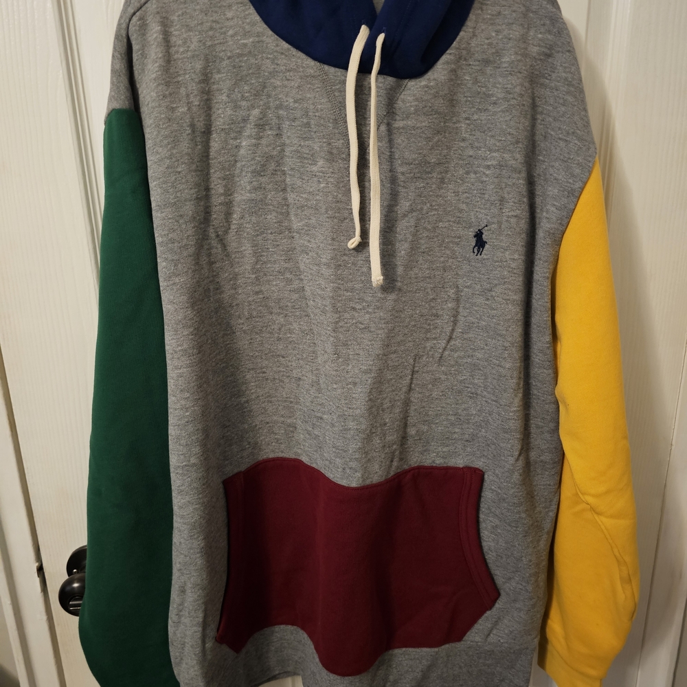 Ralph Lauren Gray Hoodie with Colorful Accents